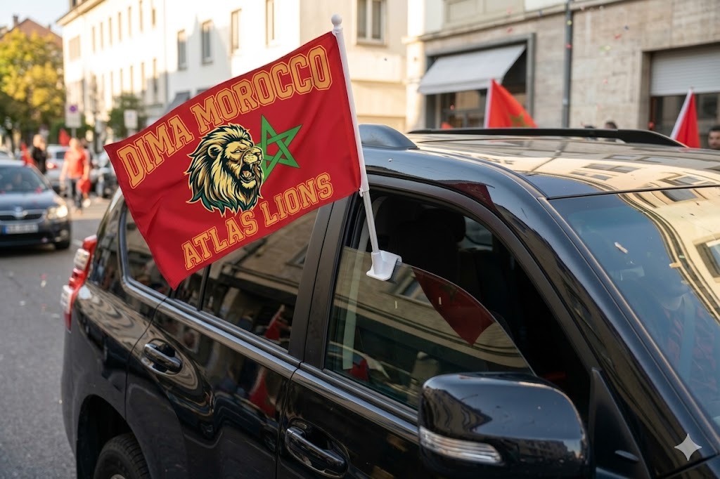Morocco car window flag