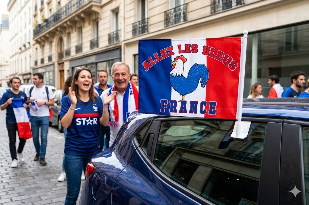 France car window flag